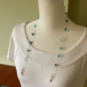 Beaded Eyeglass Chain, Turquise-colored Beads